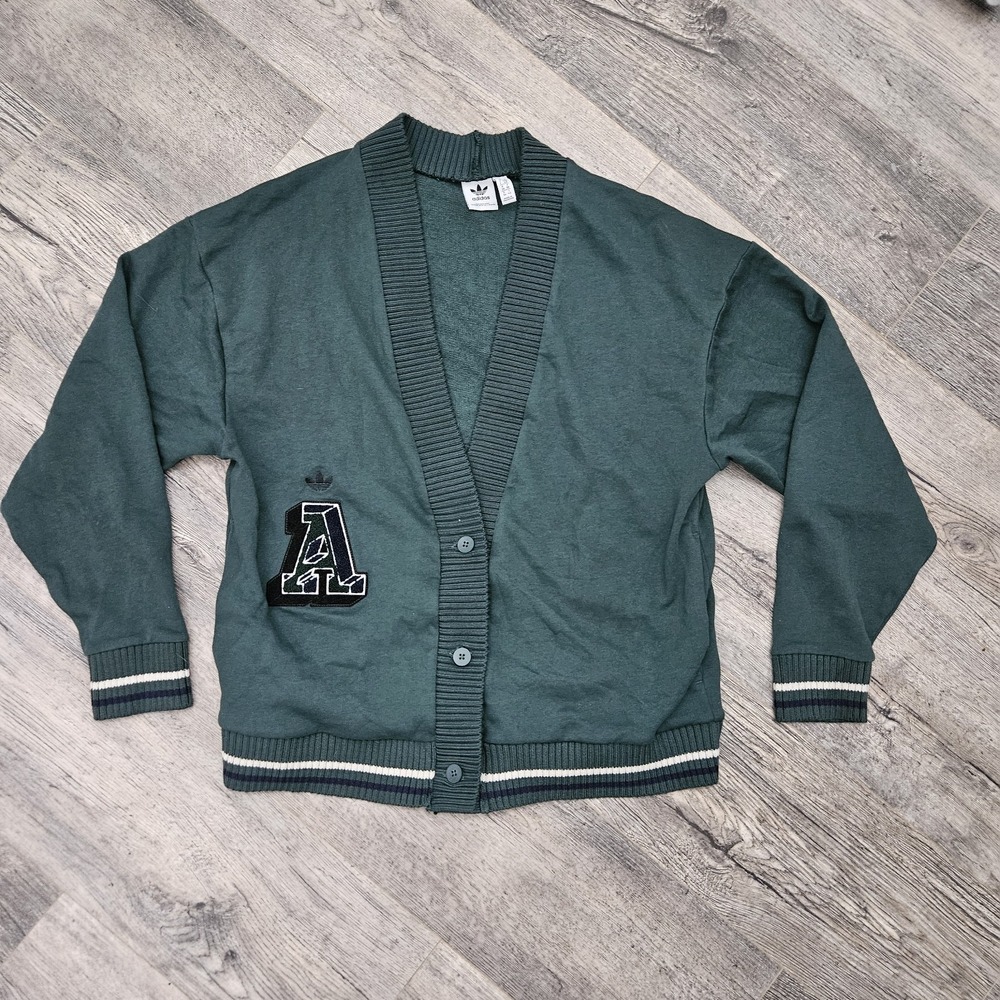 Womens Size S Adidas Originals Class of 72 Chenille Cardigan Mineral Green